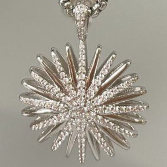 David Yurman Starburst Pendant with Pav Sterling Silver Necklace - Picture 5 of 7